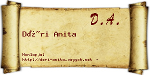 Déri Anita névjegykártya