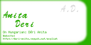 anita deri business card